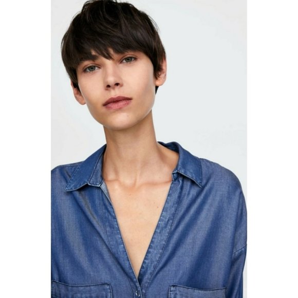 Zara Tops - Denim Zara XL Button-up Shirt | NWT 👔